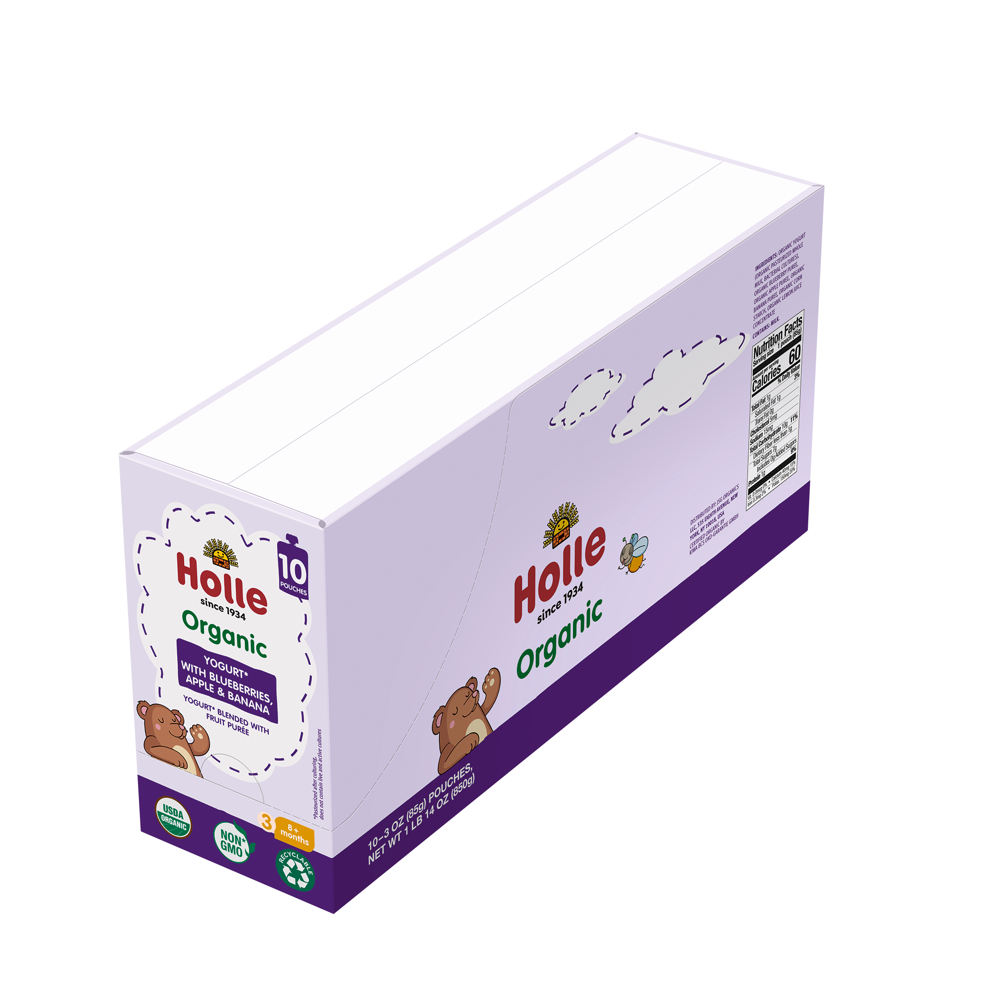 Holle Organic Yogurt Pouches - Blueberries, Apple & Banana by Holle USA