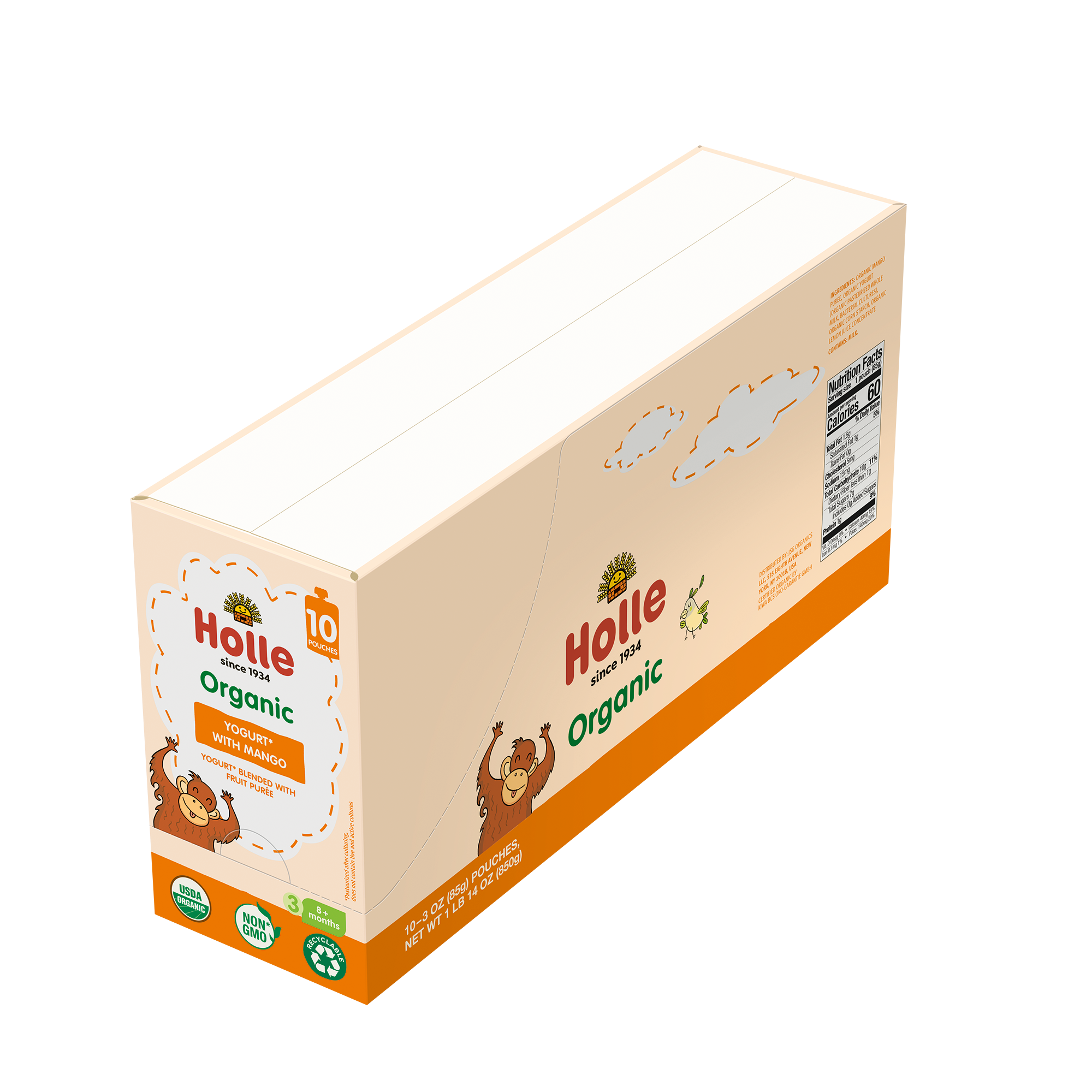 Holle Organic Yogurt Pouches - Mango by Holle USA