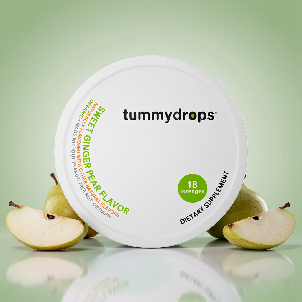 Sweet Pear Ginger Tummydrops | Organic Lozenges 18ct Tin