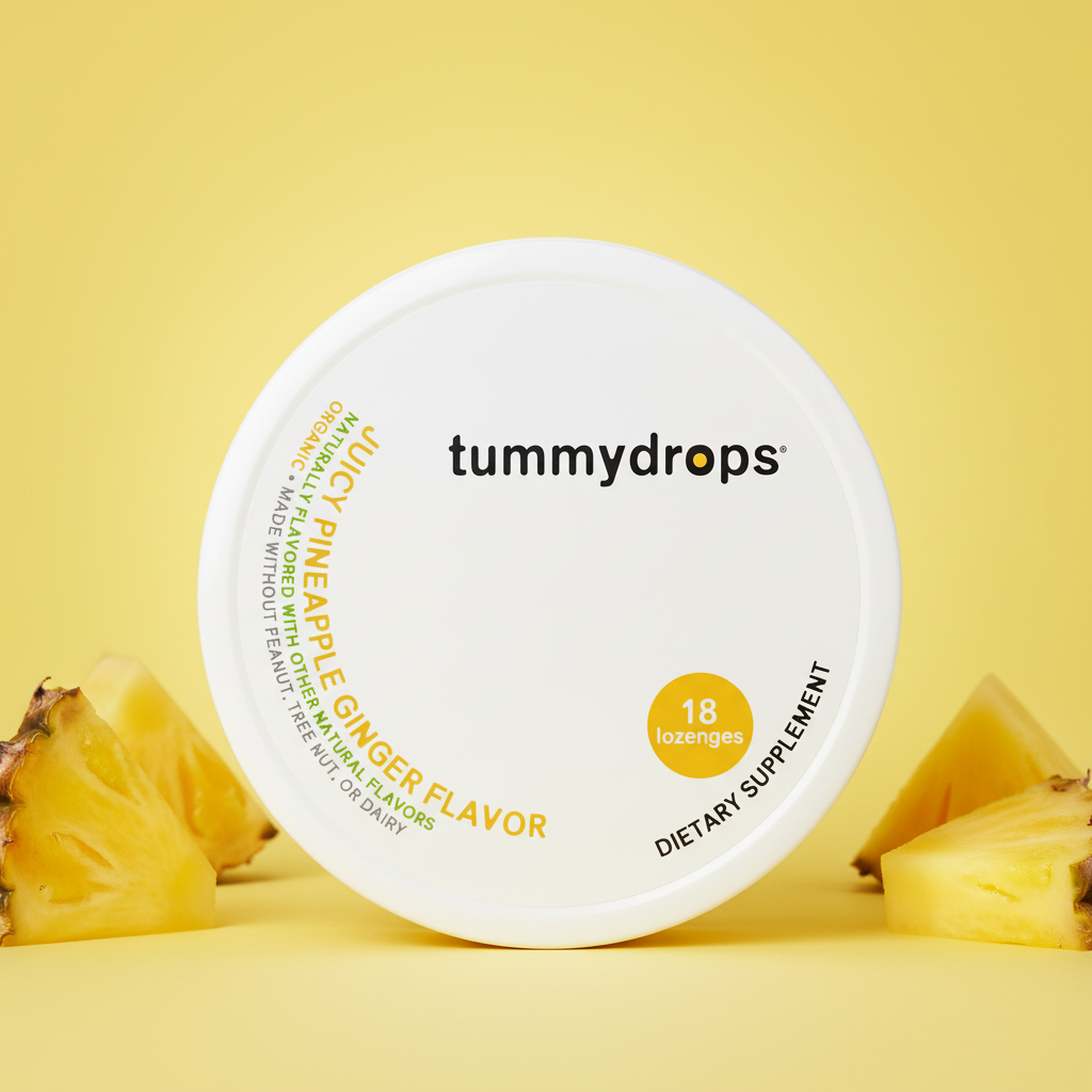 Juicy Pineapple Ginger Tummydrops, 18 ct