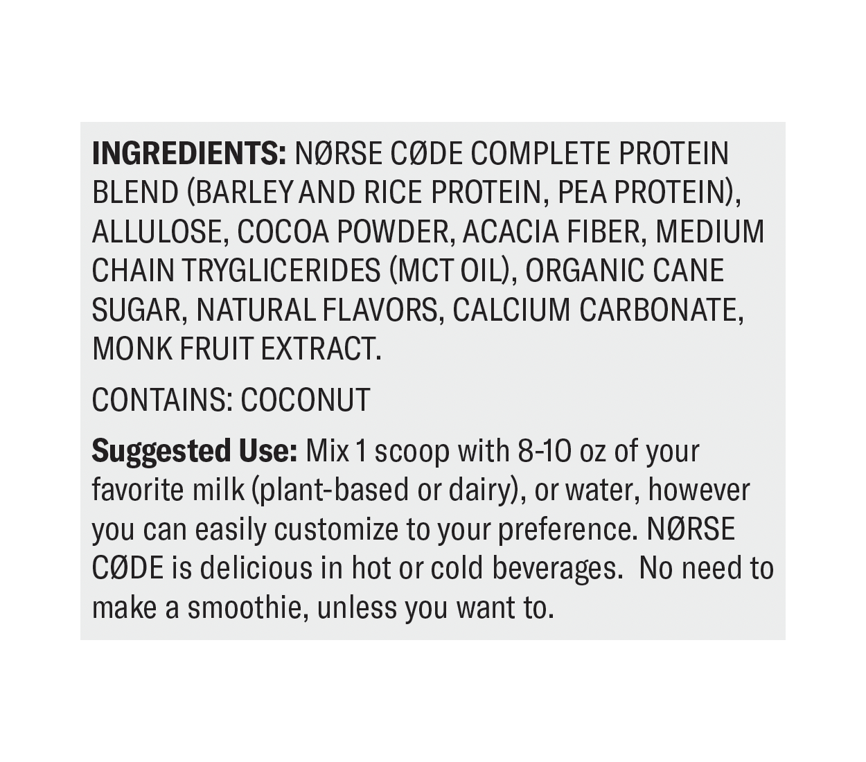 NØRSE CØDE Chocolate Plant Protein Powder by NØRSE CØDE