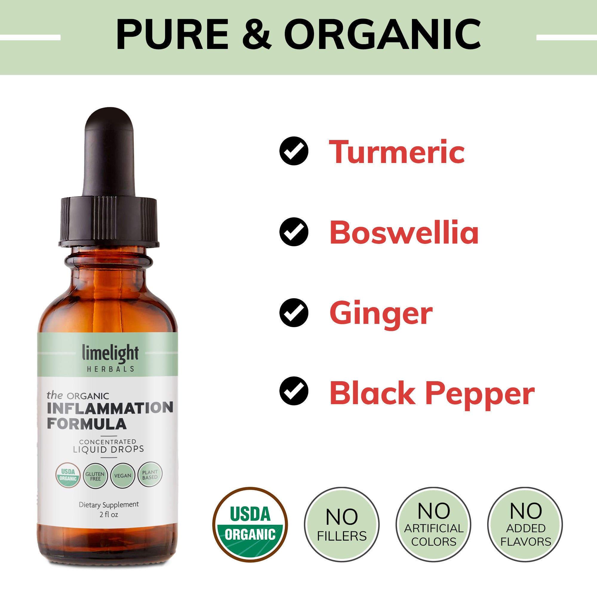 USDA organic inflammation formula for joint pain relief