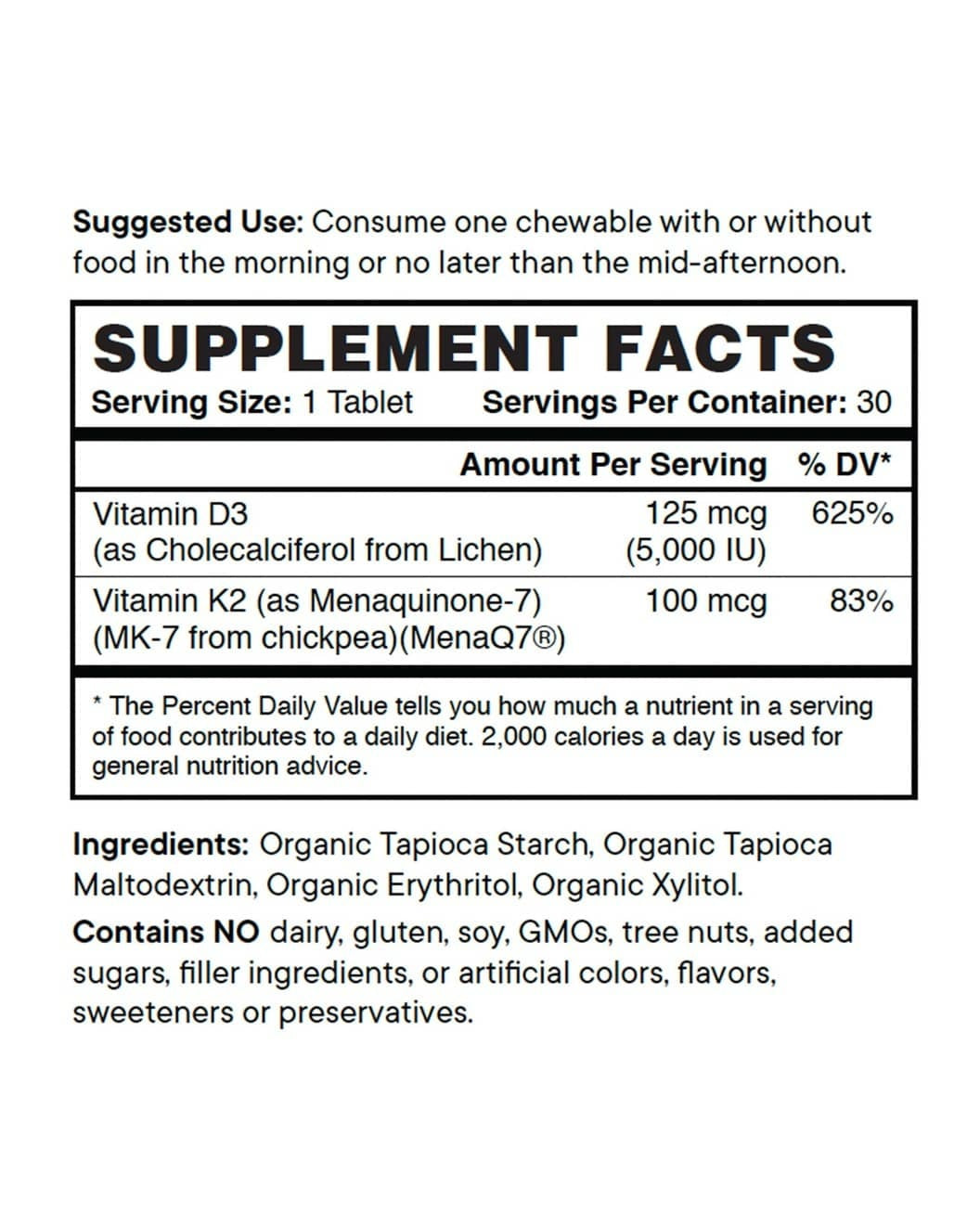 High Potency Vitamin D3 & K2