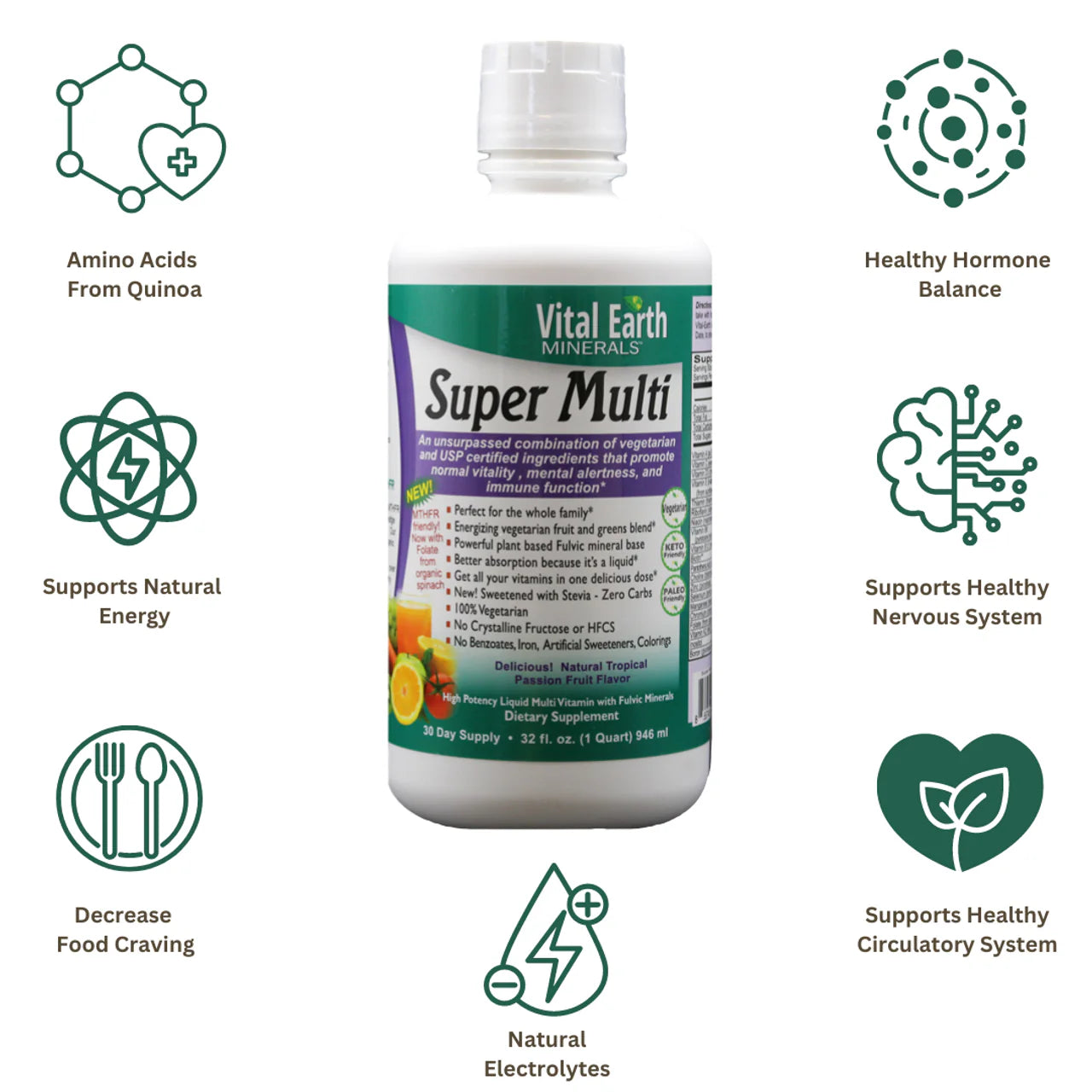 Super Multi Liquid Multivitamin, 32 Oz.
