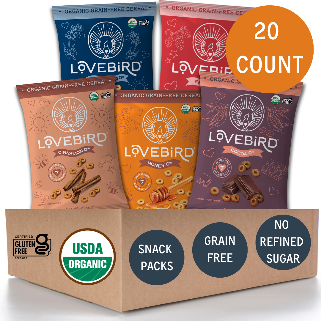 Lovebird Cereal Snack Packs 20 Count