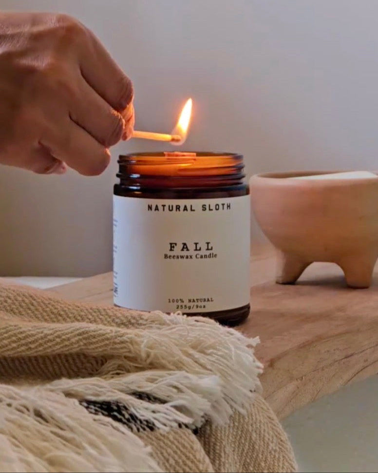 Fall Beeswax Candle