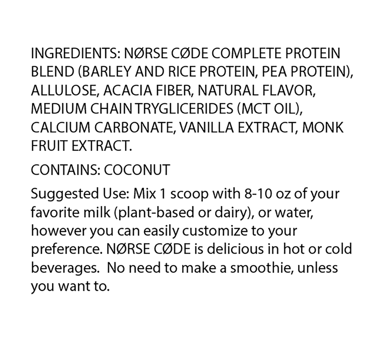 NØRSE CØDE Vanilla Plant Protein Powder by NØRSE CØDE
