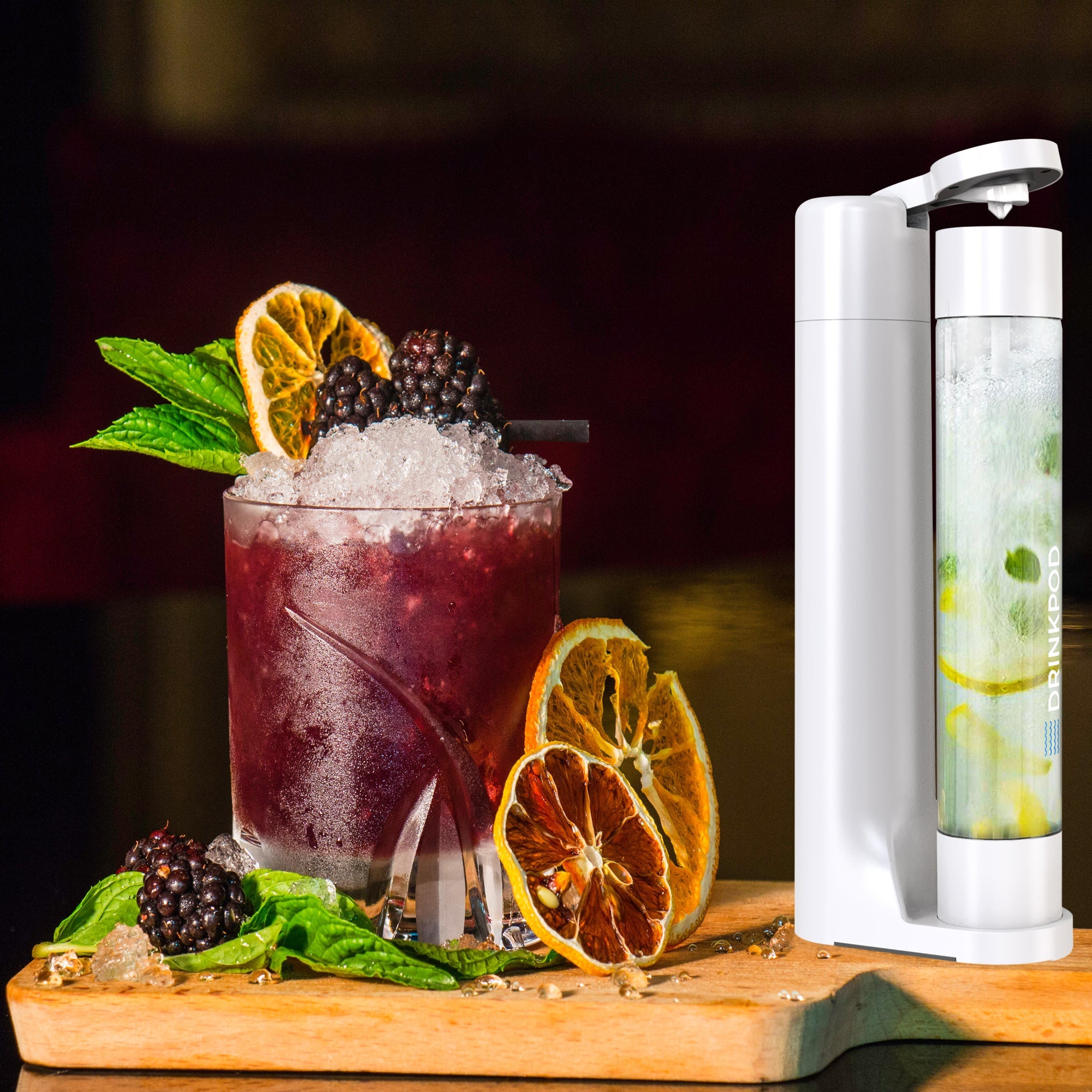 FIZZPod Soda Machine - Make Homemade Sparkling Water, Juice, Tea and Cocktail Drinks with Fruits & Candy by Drinkpod