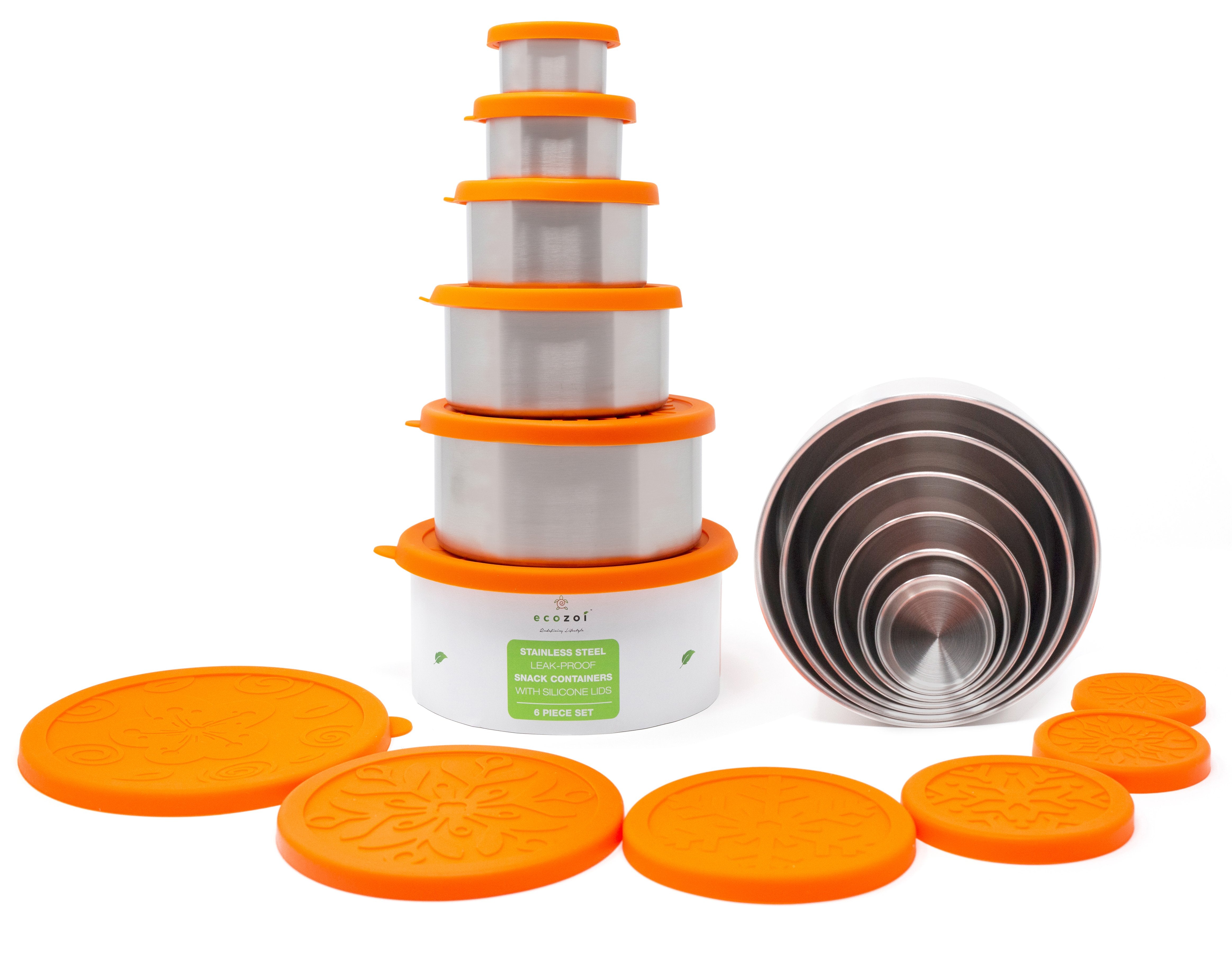 Stainless Steel Lunch Box, 6 Pc Set, Leak Proof, 78 Oz by ecozoi