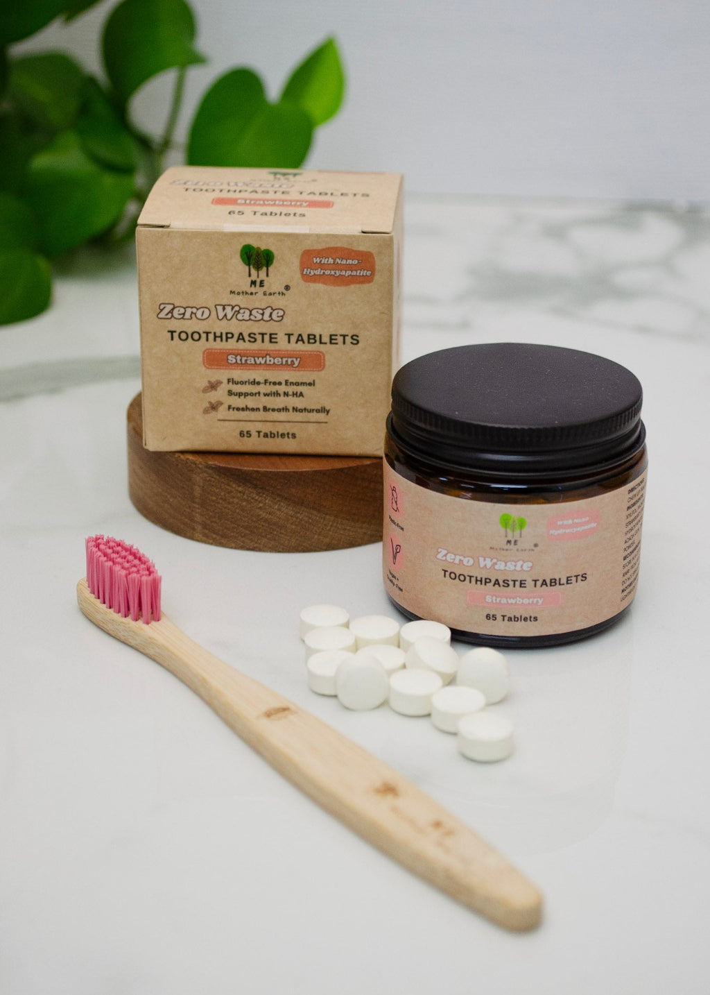 Zero Waste Toothpaste Tablets: Strawberry with NHA