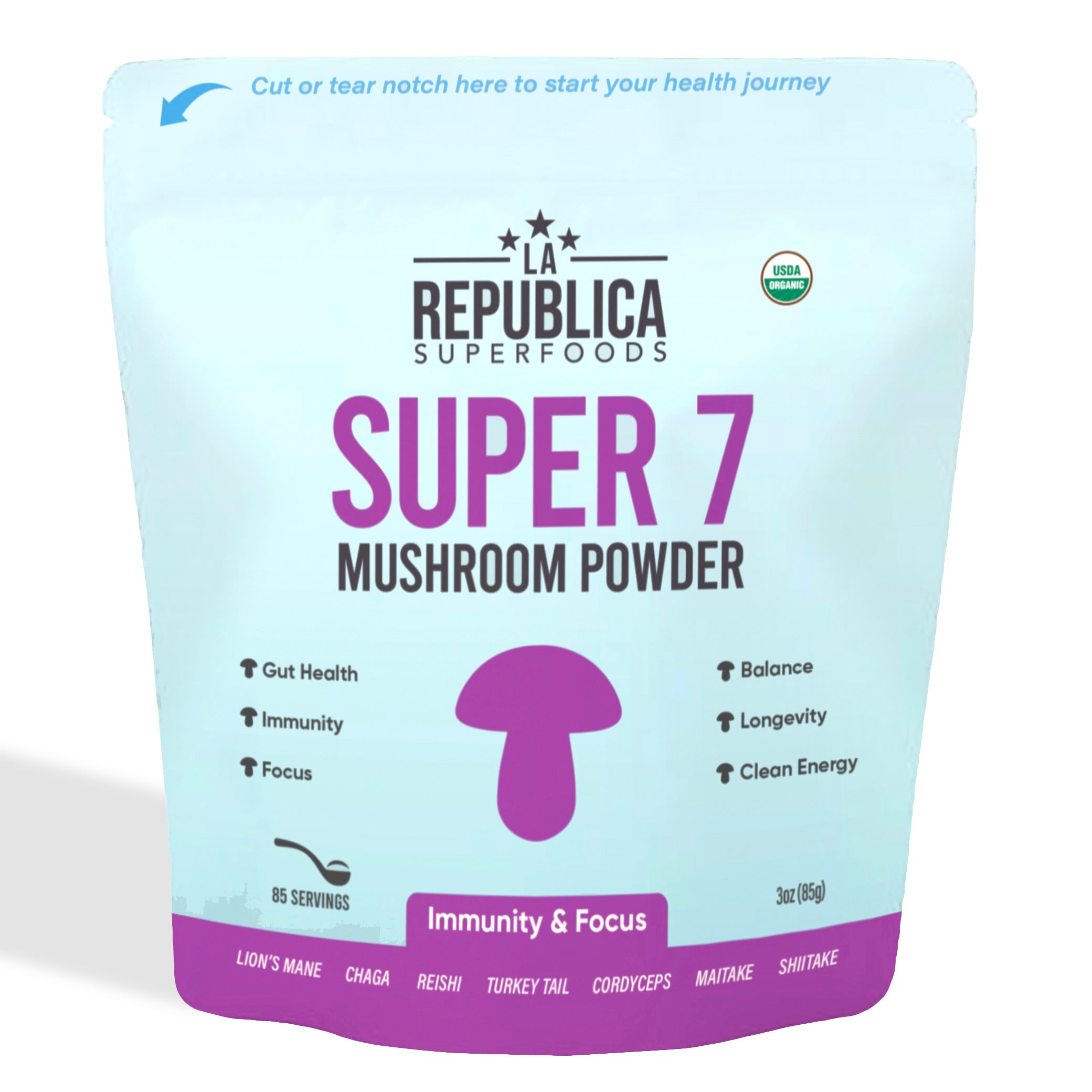 Super 7 Mushroom Extract Powder by La Republica Superfoods
