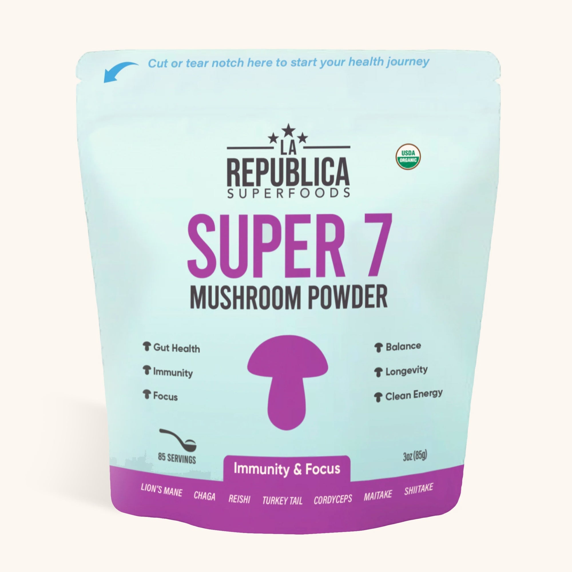 Super 7 Mushroom Extract Powder by La Republica Superfoods
