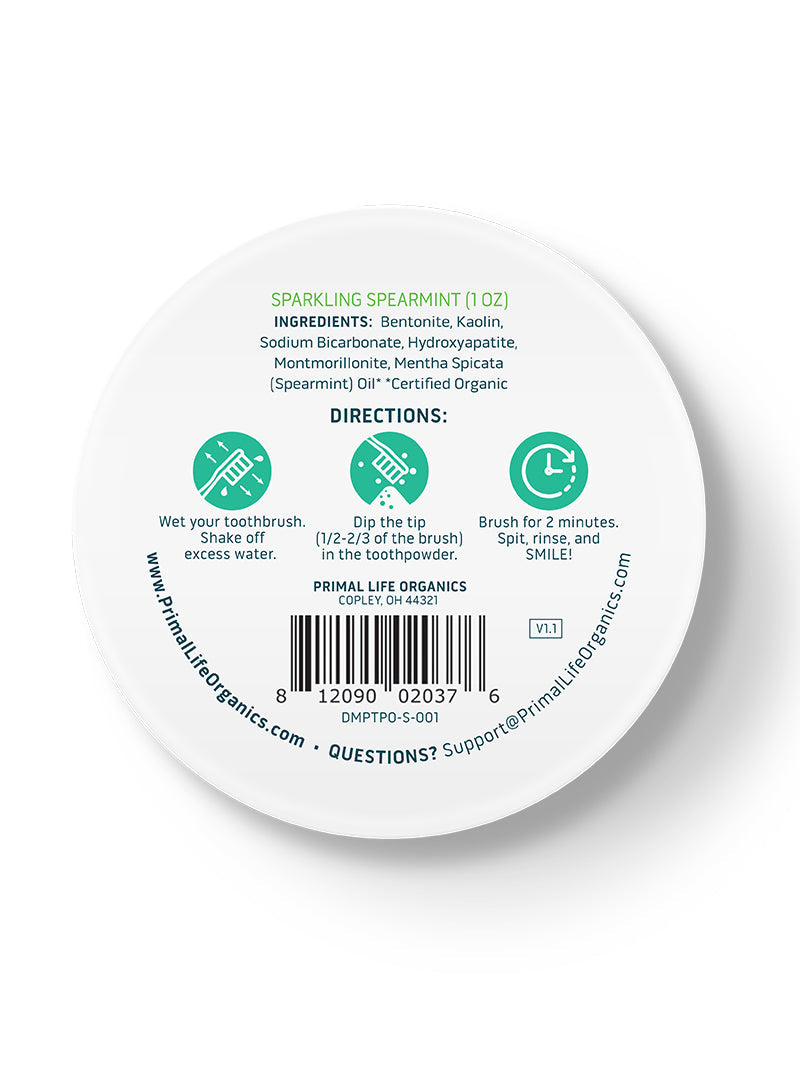 Toothpowder / Powdered Mineral Toothpaste by Primal Life Organic II LLC