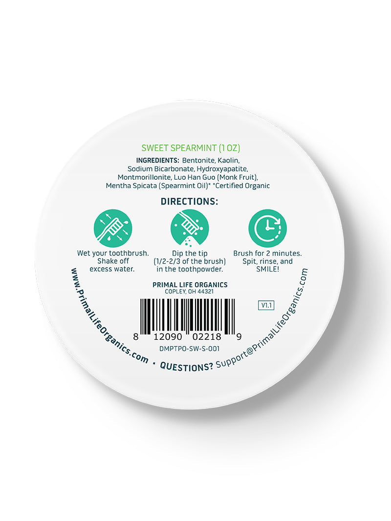 Toothpowder / Powdered Mineral Toothpaste by Primal Life Organic II LLC