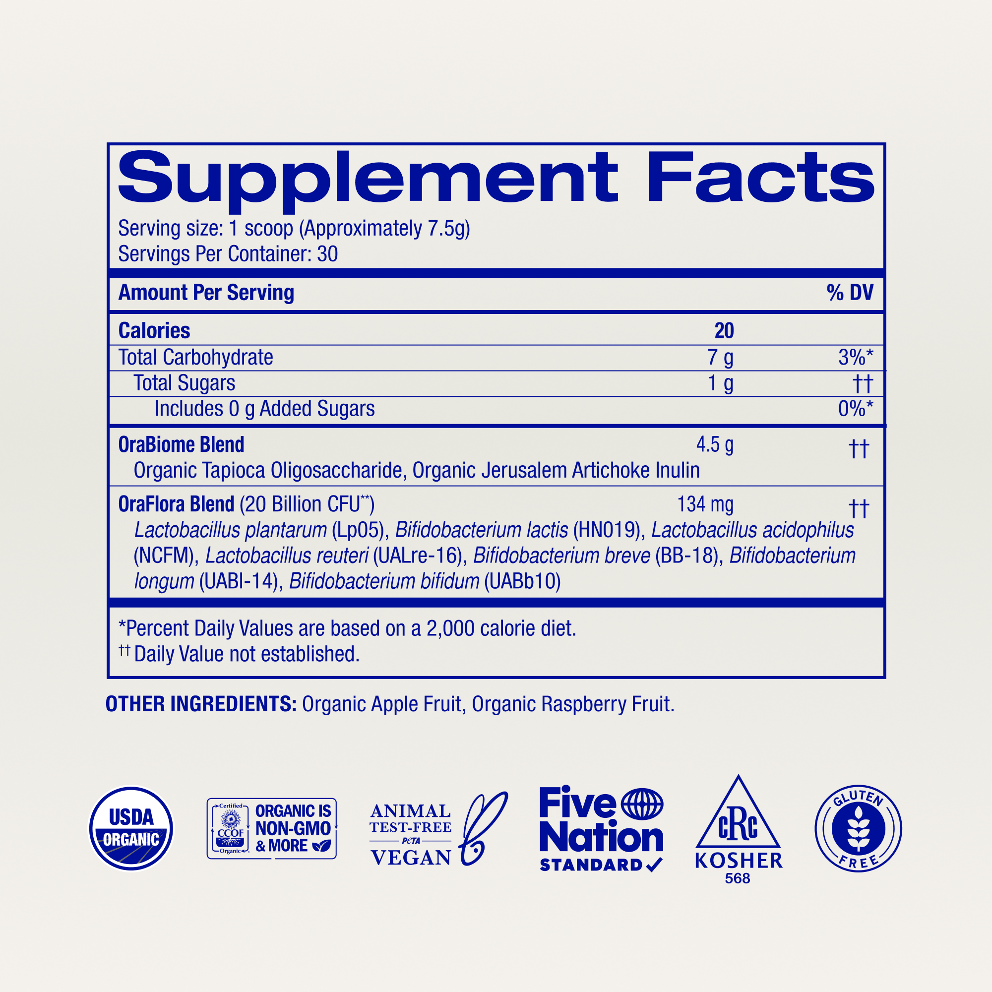 Organic Probiotics with Prebiotics Powder