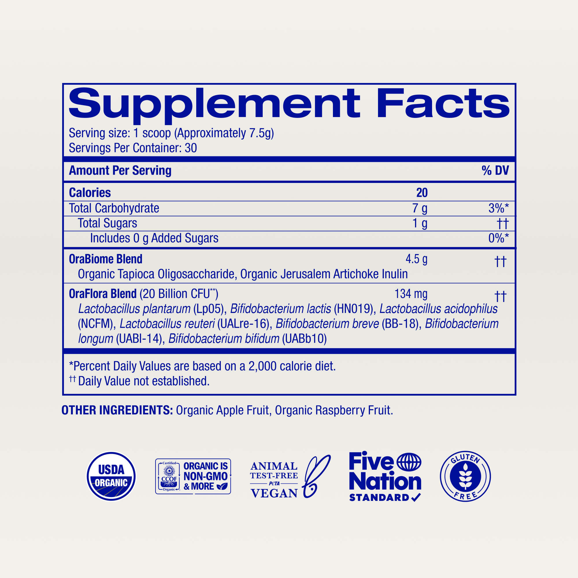 Organic Probiotics with Prebiotics Powder