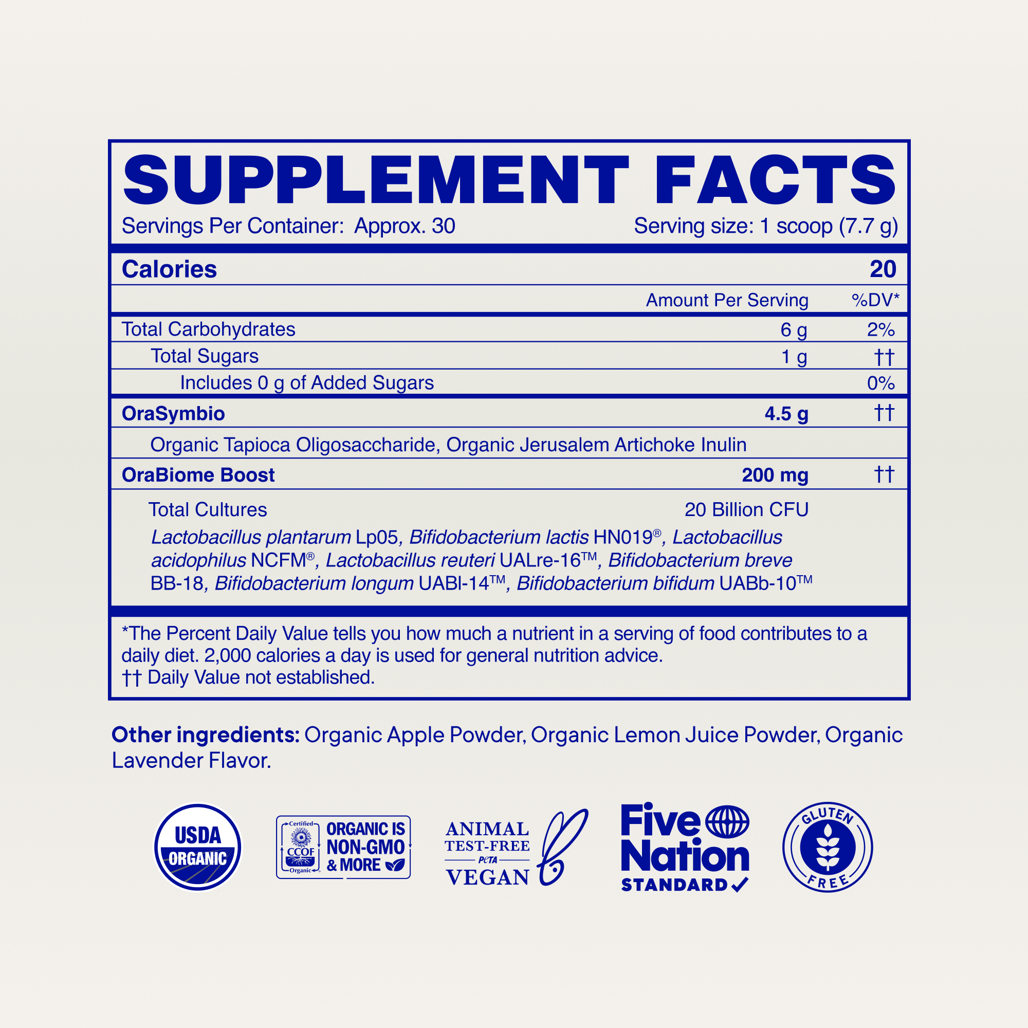 Organic Probiotics with Prebiotics Powder