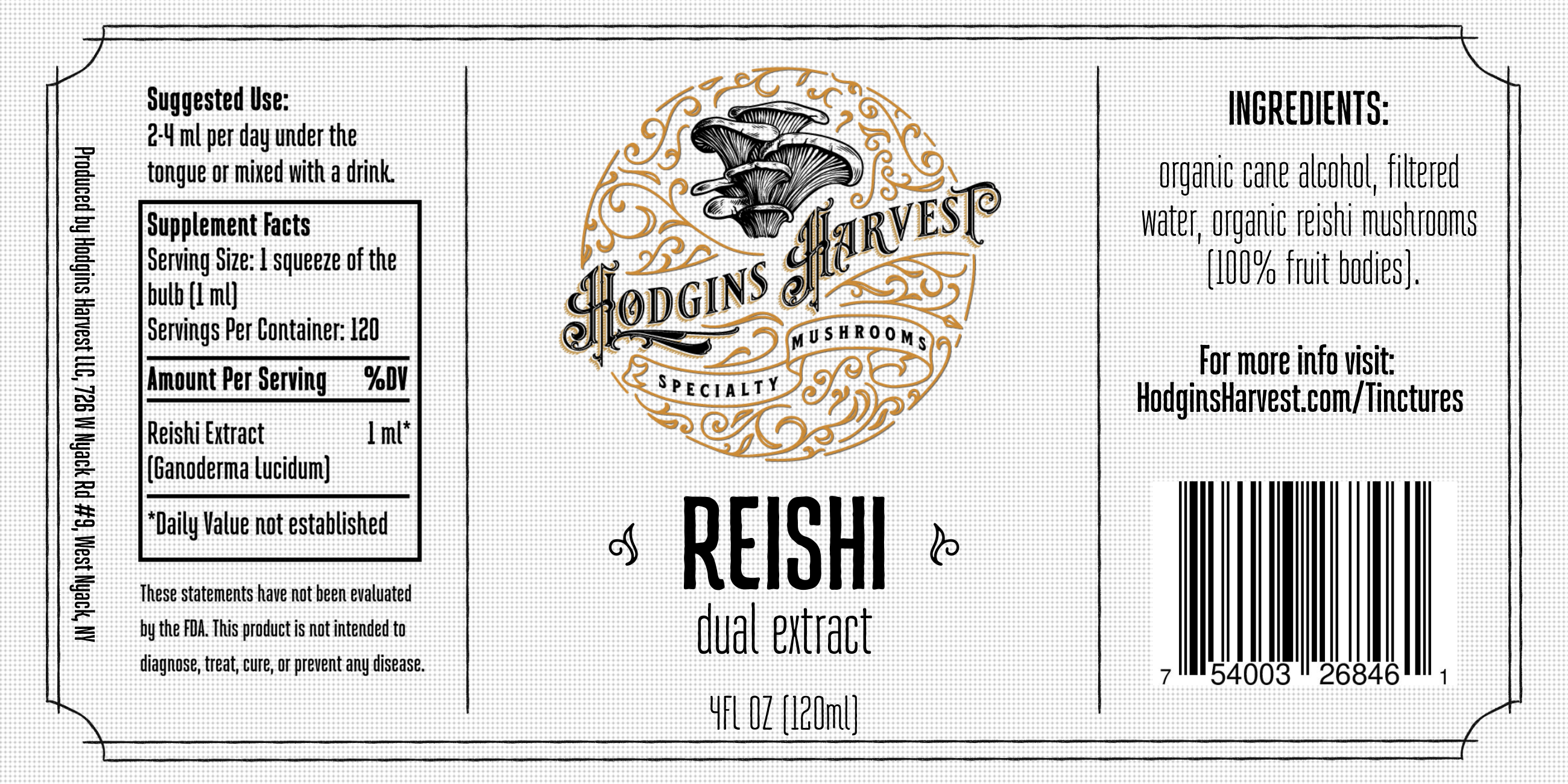 Reishi Dual Extract Tincture by Hodgins Harvest