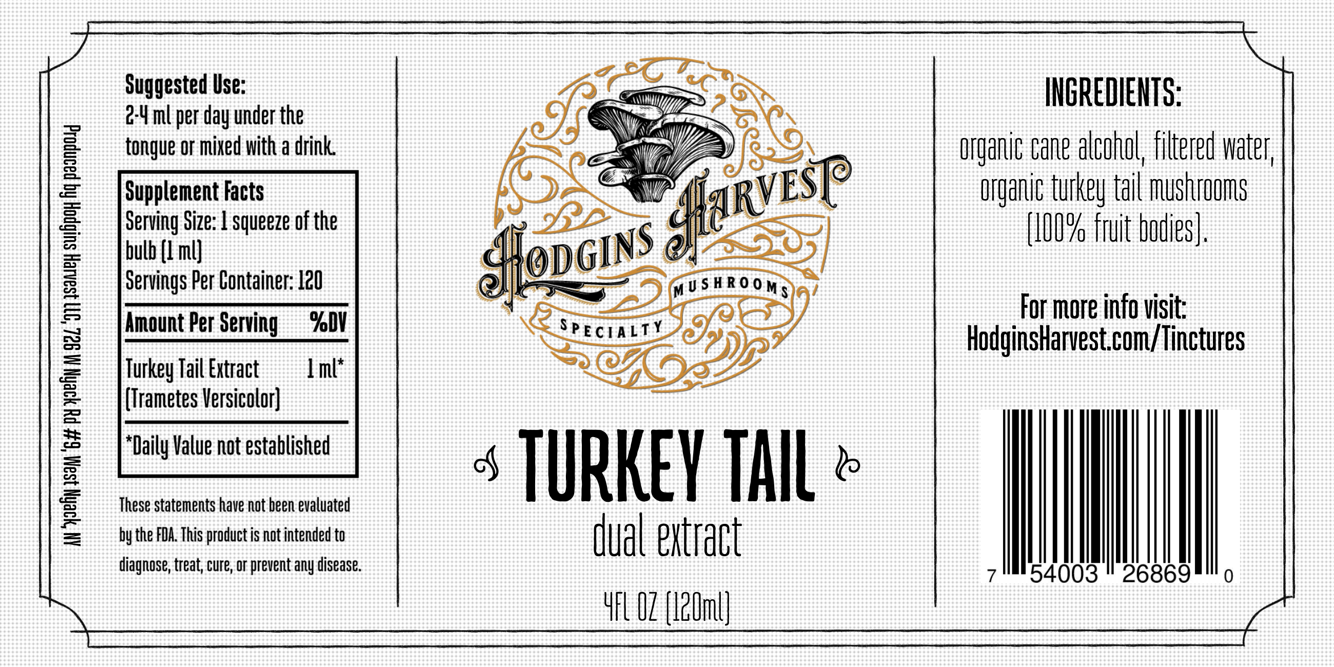 Turkey Tail Dual Extract Tincture by Hodgins Harvest