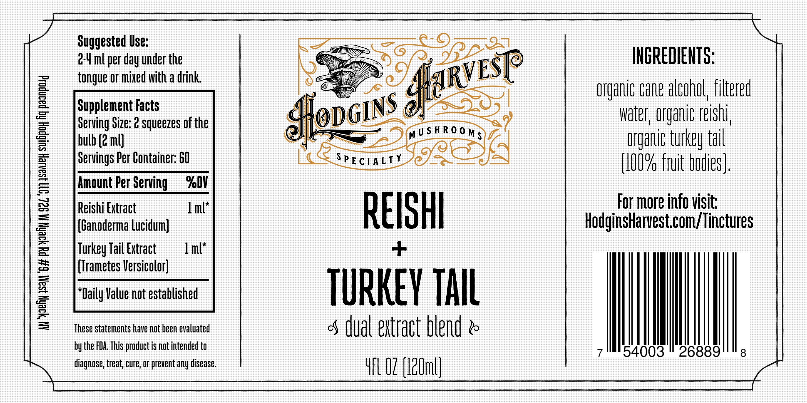 Reishi + Turkey Tail Dual Extract Tincture by Hodgins Harvest