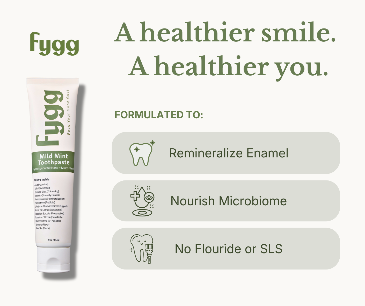 Nano-Hydroxyapatite Toothpaste with Prebiotics | Mild Mint