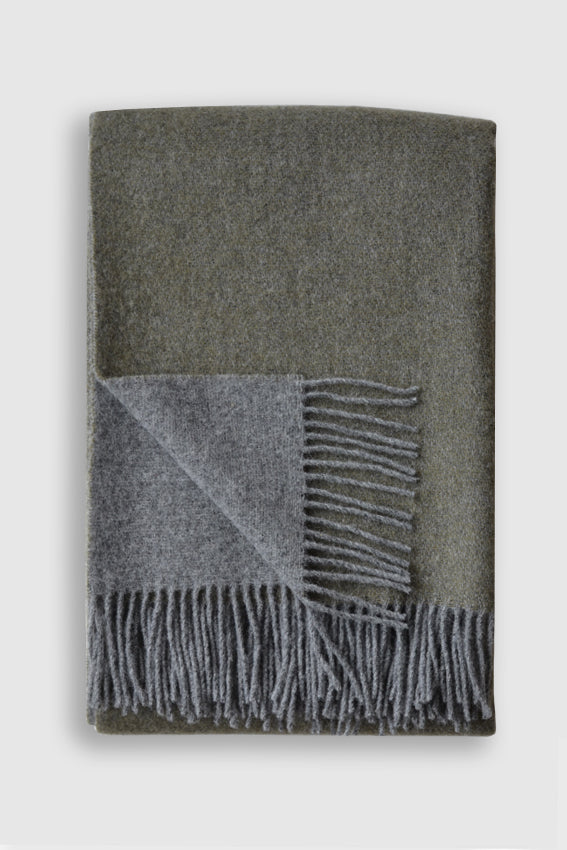 Trafalgar Double Sided Wool Throw by Linen Way