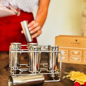 Stainless Steel Popsicle Molds, Round with Reusable Bamboo Sticks by ecozoi
