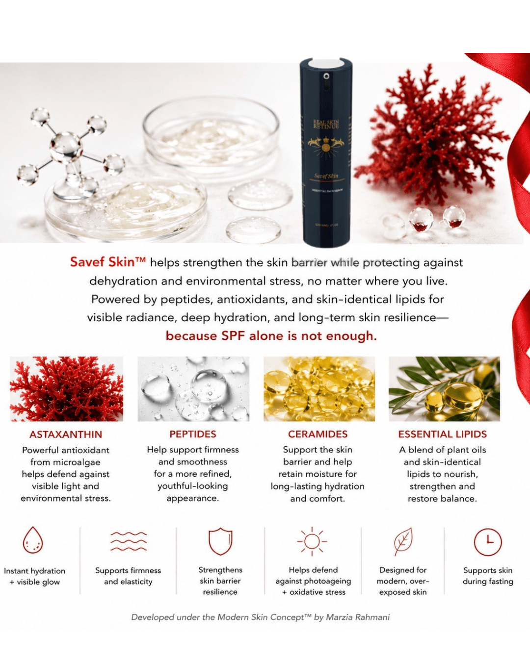 SAVEF SKIN™ Essential Face Serum | Complete Defense for Photoprotection, Barrier Support, Hydration, Brightening & Resilience