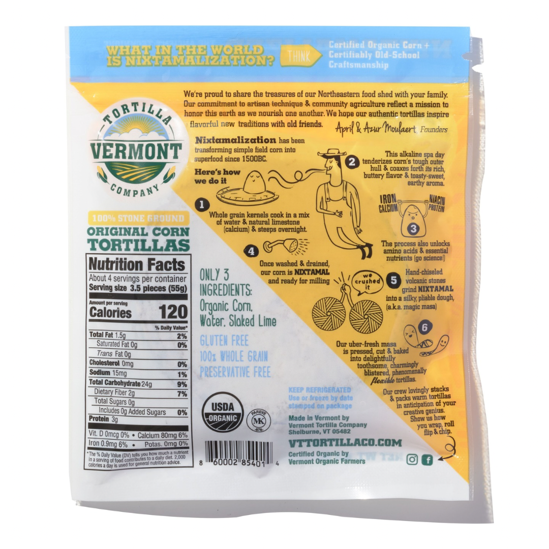 Vermont Tortilla Company 6" Organic Heirloom Corn Tortillas - 8 bags x 10 tortillas by Farm2Me