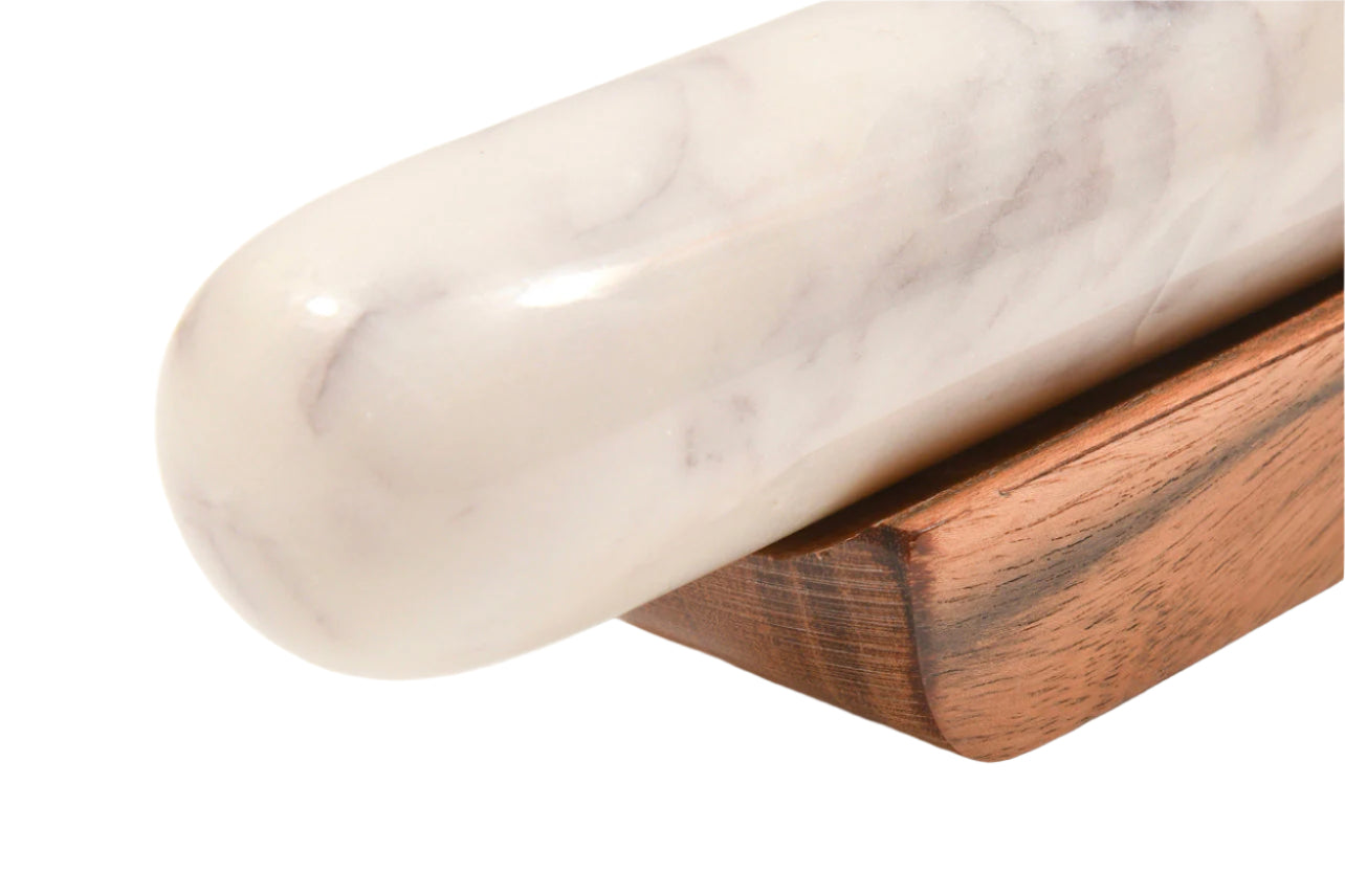 Marble Rolling Pin and Wood Base by Verve Culture