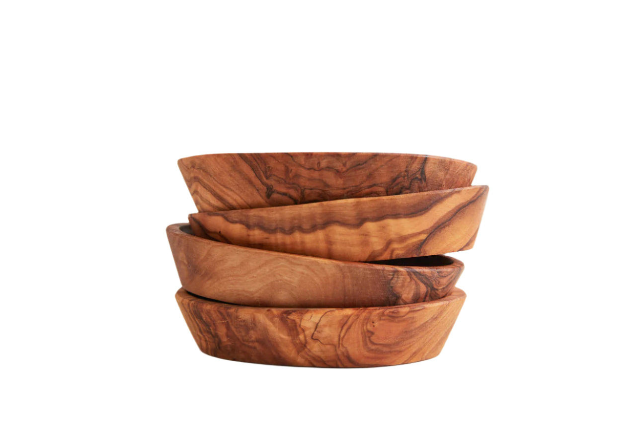 Italian Olivewood Aperitivo Bowls - Set of 4 by Verve Culture