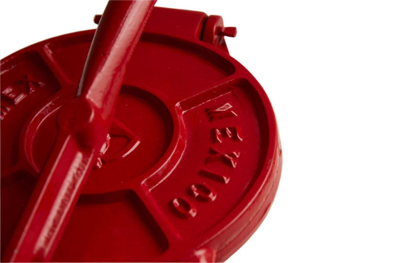 Tortilla Press Kit - Red Cast Iron with Servilleta by Verve Culture