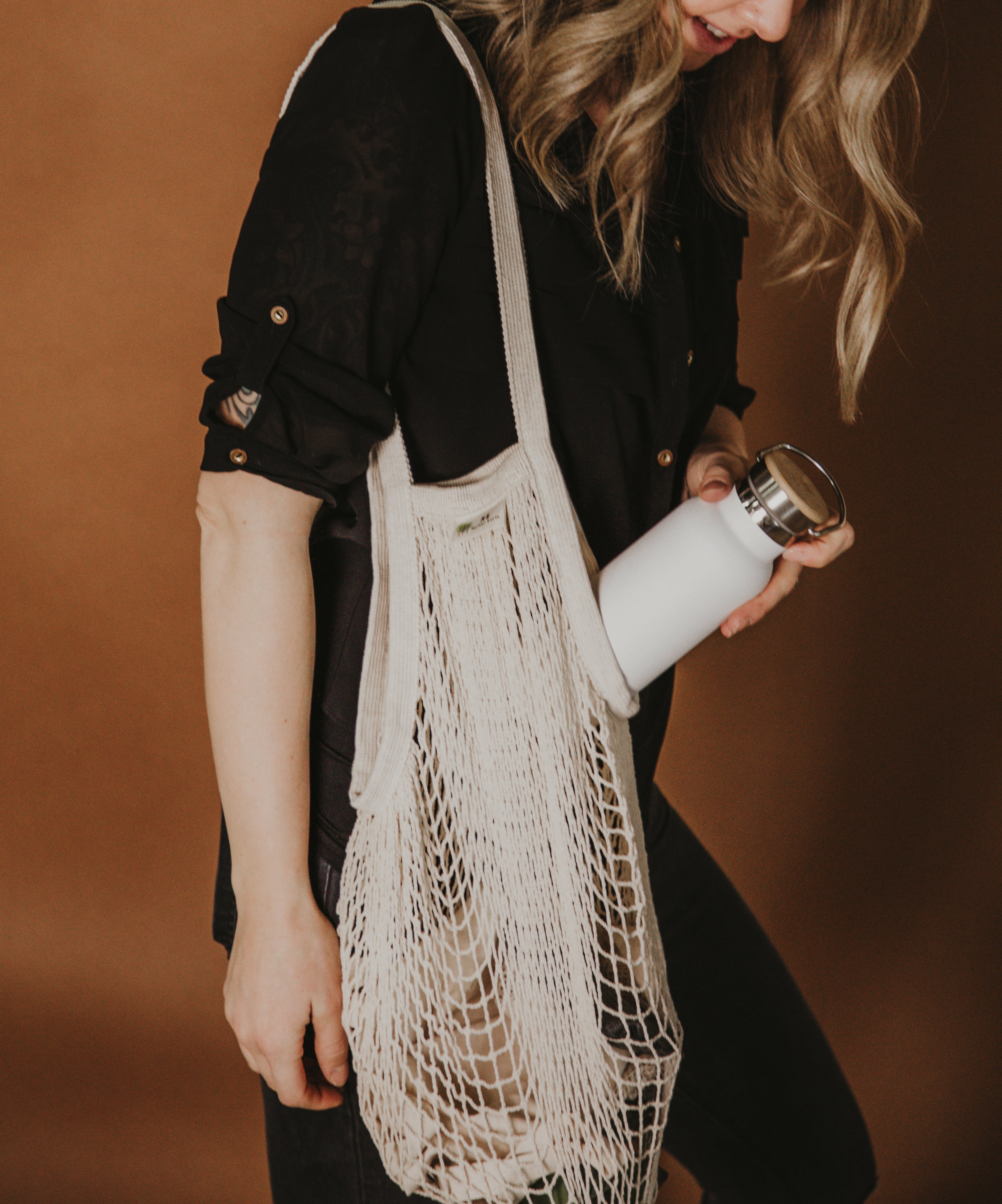 Stainless Steel Water Bottle with Bamboo Lid