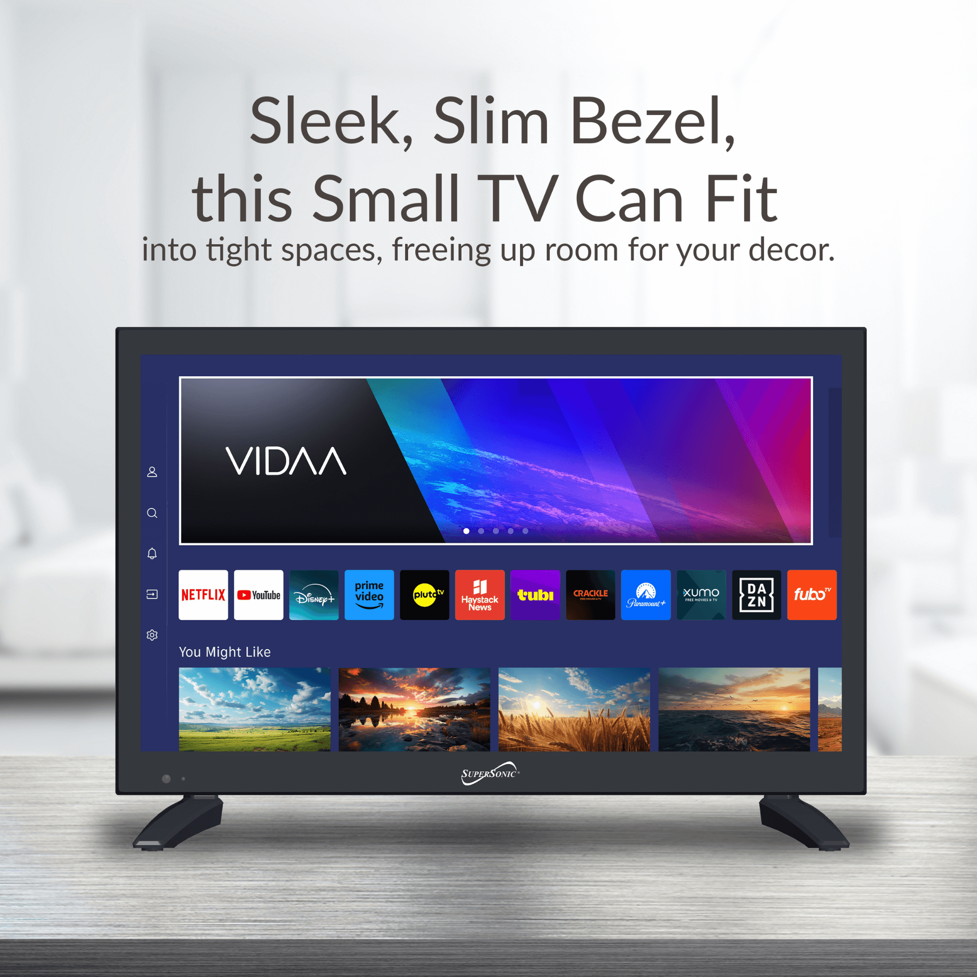 Supersonic 19" VIDAA ACDC Compatible LED Smart TV with Built-In WiFi by Jupiter Gear Home