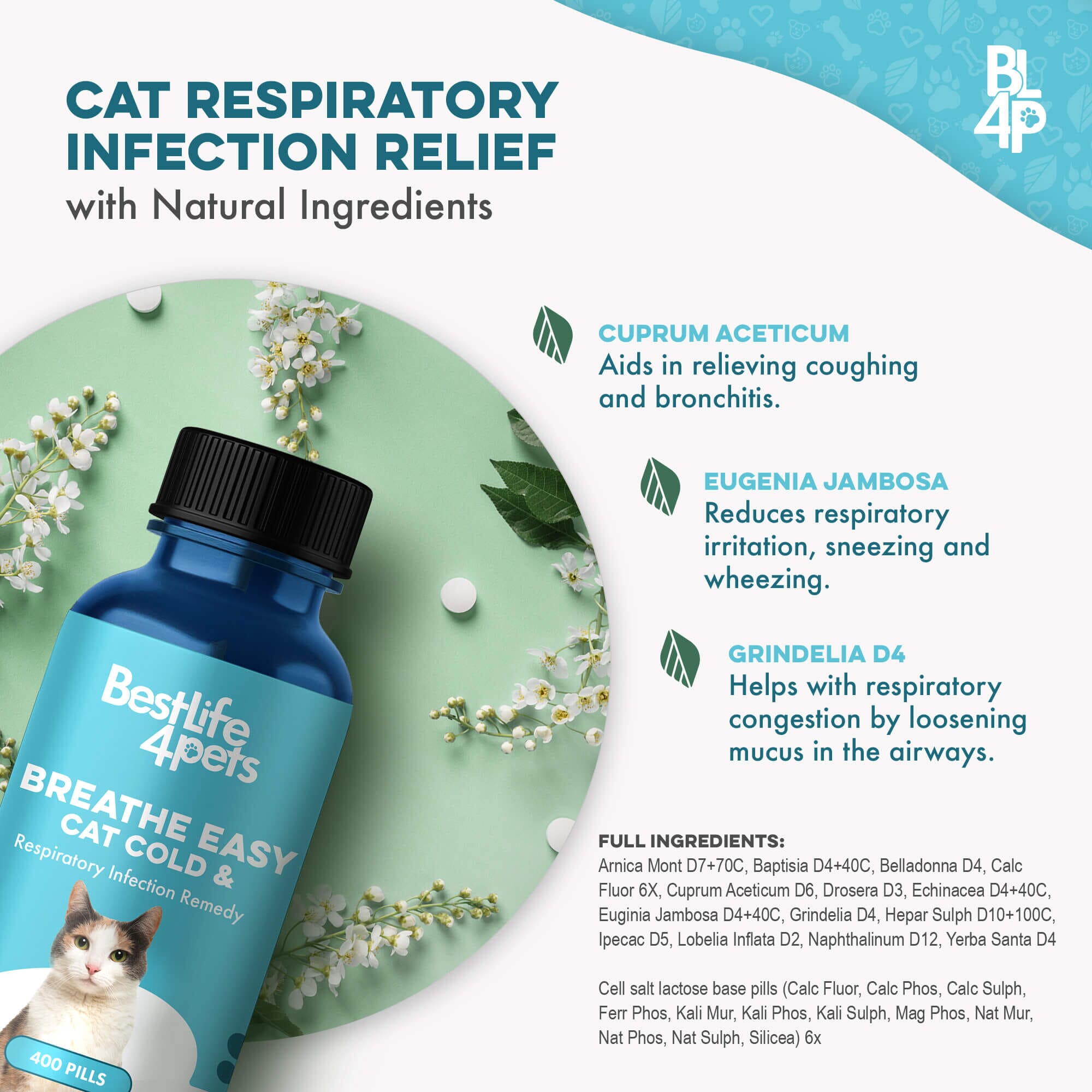Breathe Easy for Cats - Cold, Sneezing & Respiratory Support by BestLife4Pets