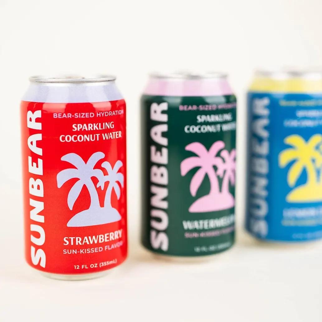 Sunbear Sparkling Coconut Water Strawberry Cans - 12 Cans by Farm2Me