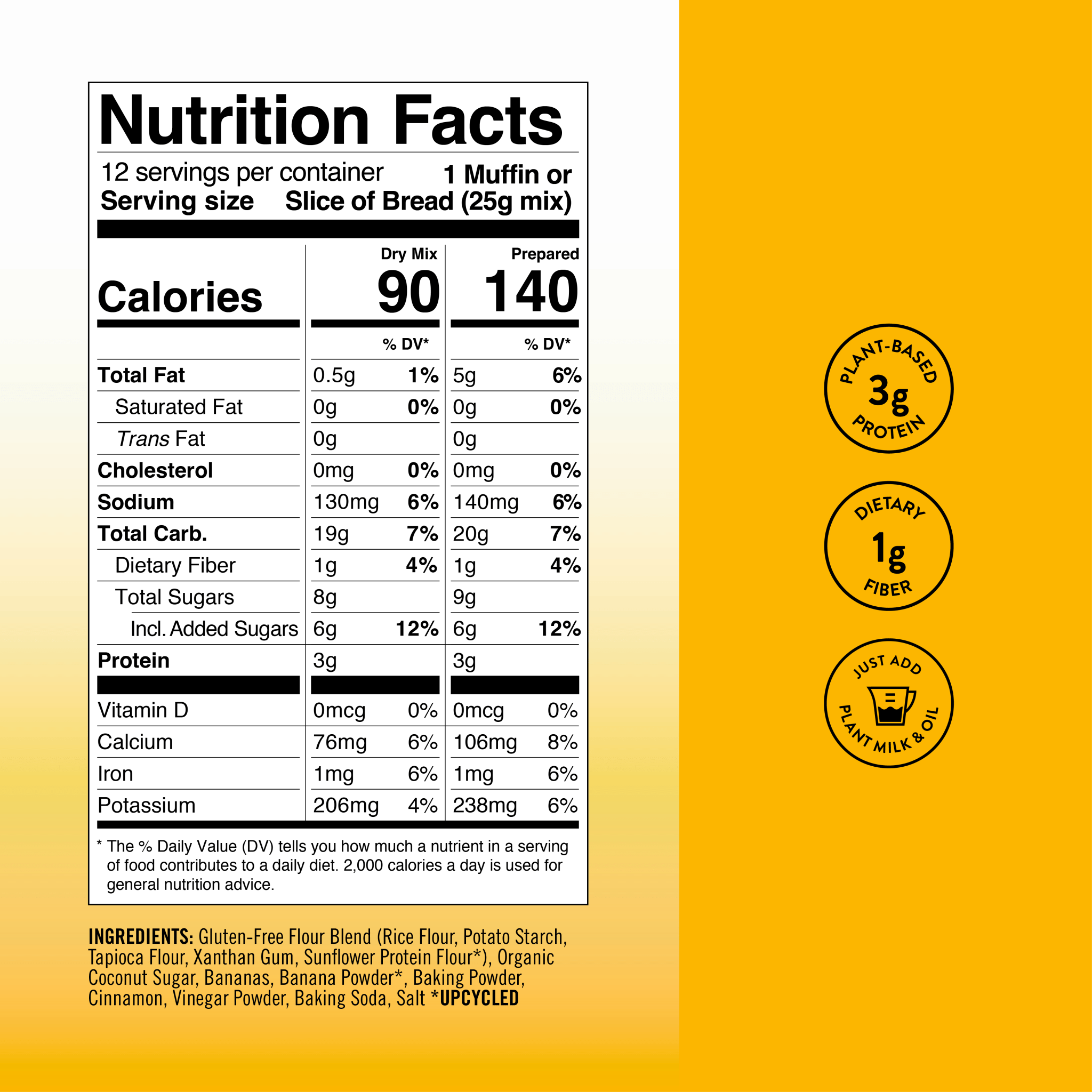 Bake Me Healthy Banana Bread & Muffin Plant-Based Baking Mix Case - 6 Bags by Farm2Me