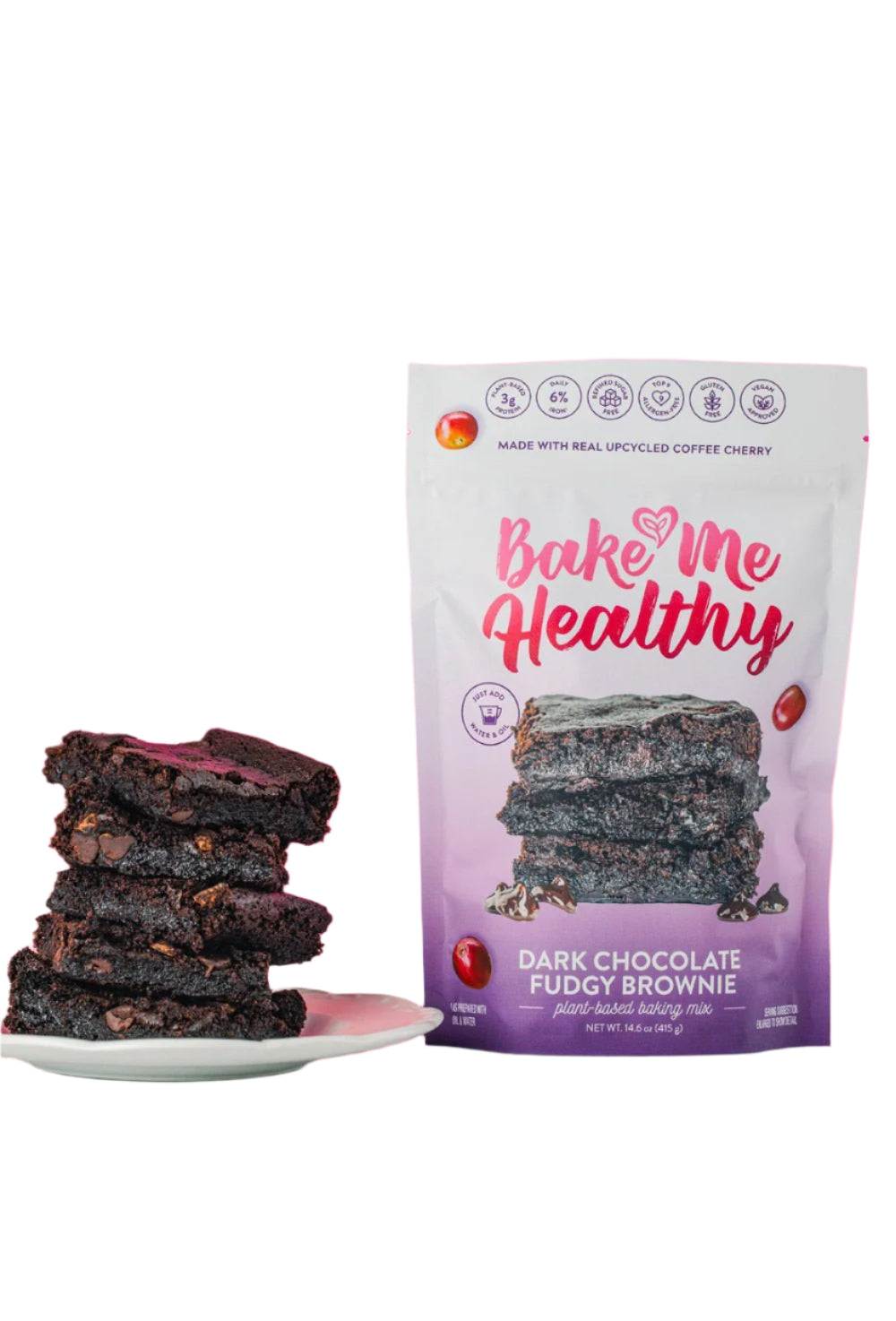 Bake Me Healthy Dark Chocolate Fudgy Brownie Plant-Based Baking Mix Case - 6 Bags by Farm2Me
