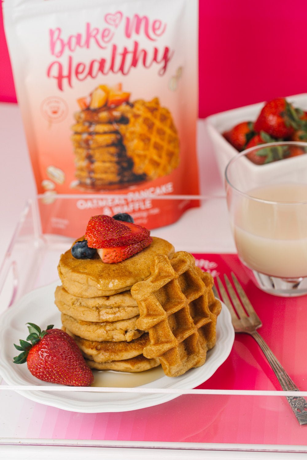 Bake Me Healthy Oatmeal Pancake & Waffle Plant-Based Baking Mix Case - 6 Bags by Farm2Me