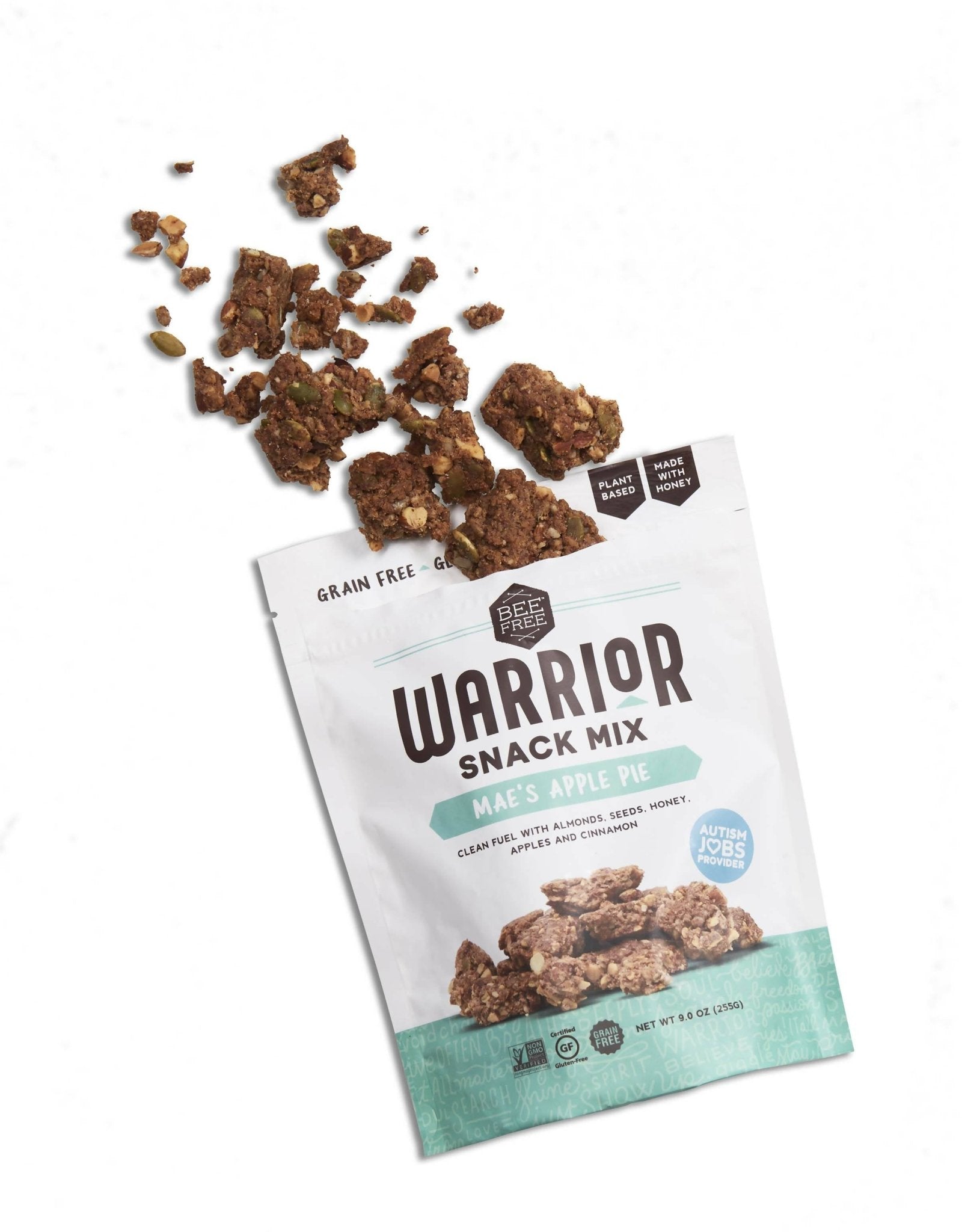 Bee Free Warrior Mix: Mae's Apple Pie Granola, Gluten Free, Grain Free - 12 Bags x 9oz by Farm2Me