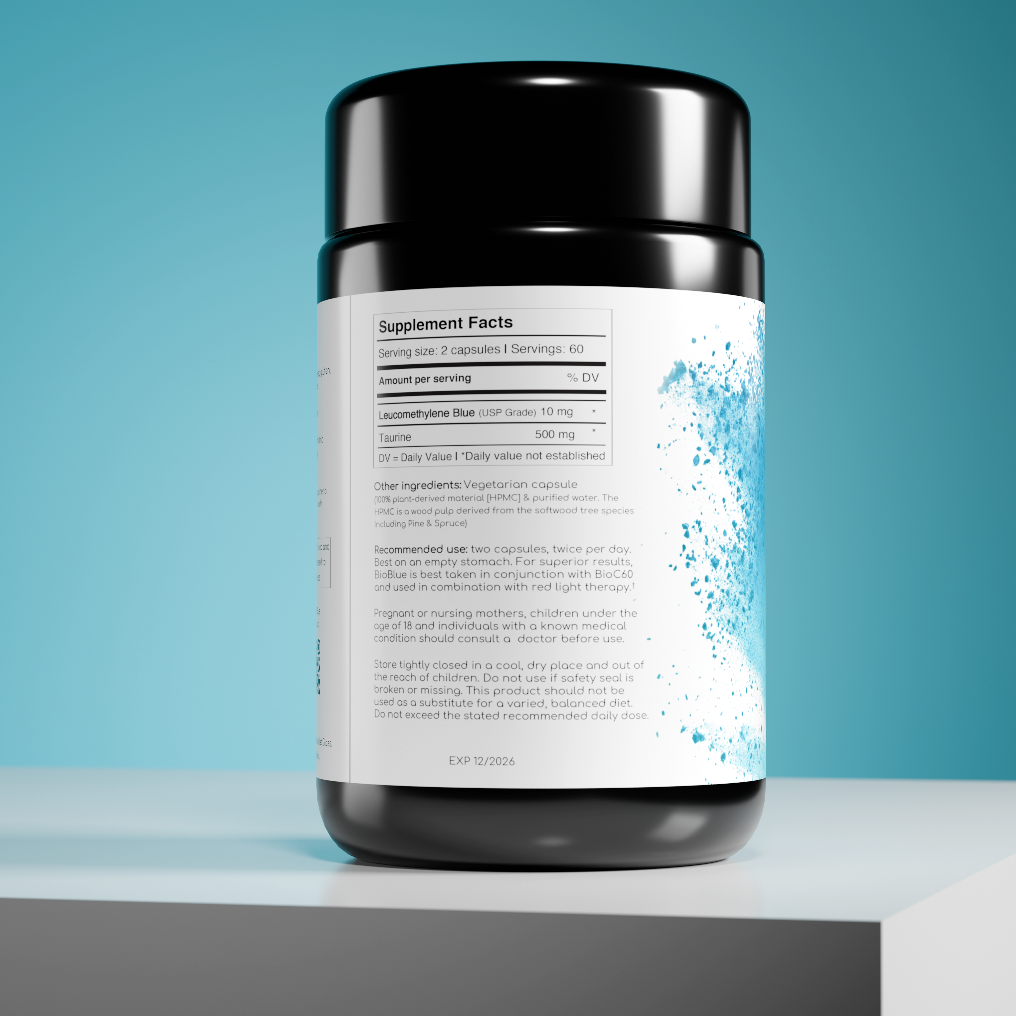 BioBlue Leuco Capsules – Rapidly Absorbed Leucomethylene Blue for Enhanced Brain & Mitochondrial Support | Red Light Therapy Synergist - USP Grade