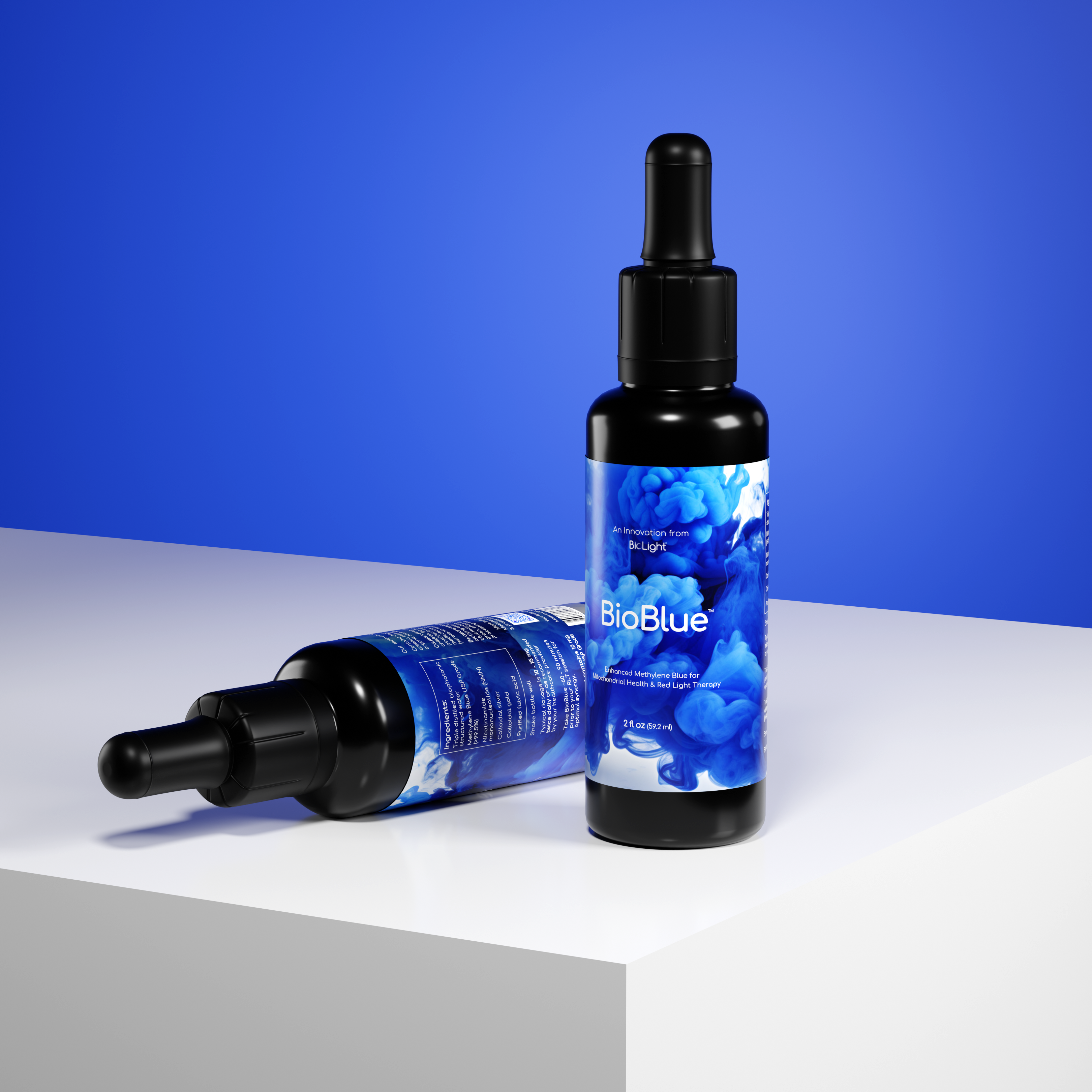 BioBlue: Methylene Blue Supplement - Support Brain Health & Mitochondrial Function | Red Light Therapy Synergist - 1% Solution - USP Grade