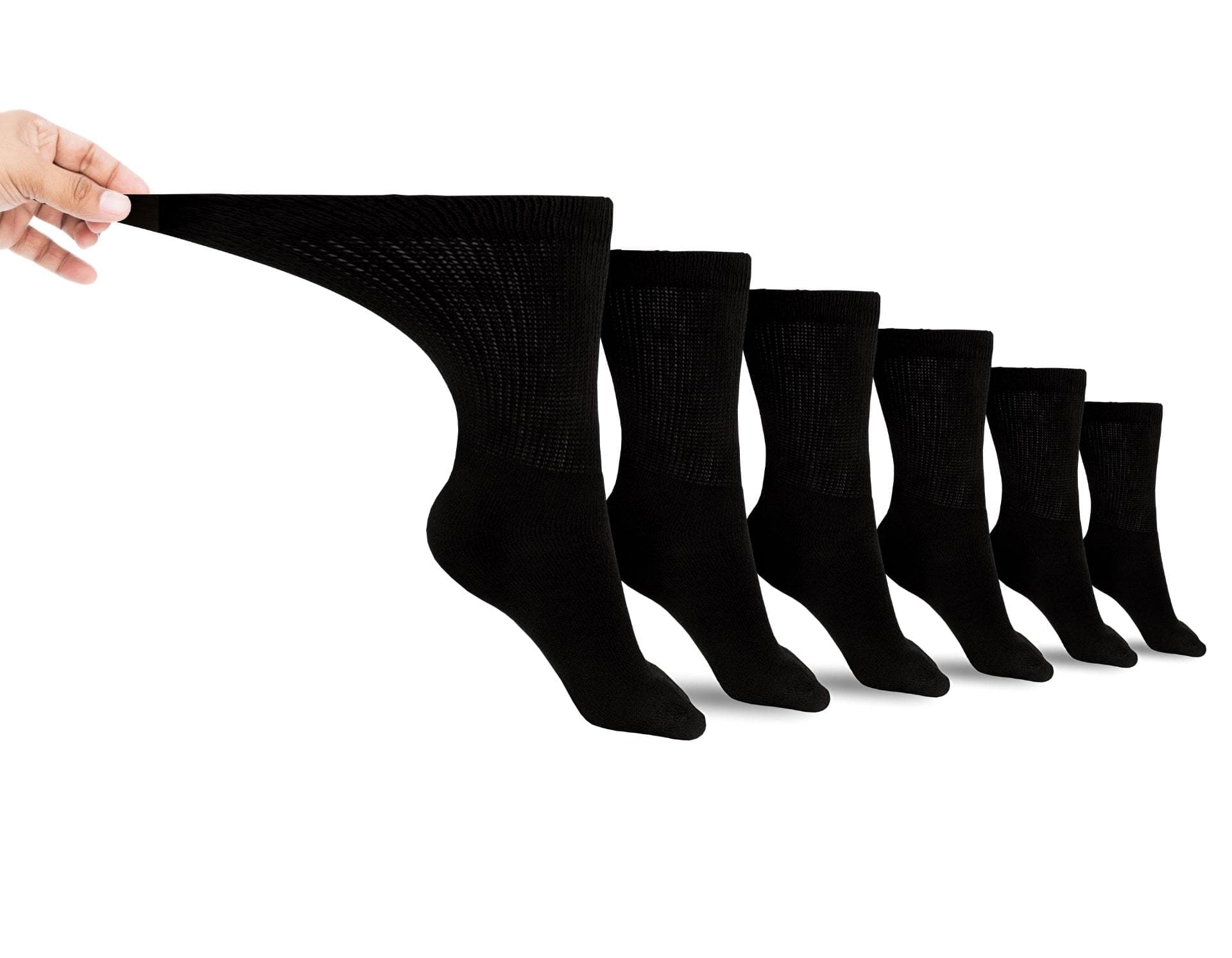 Men's Cotton Diabetic Crew Socks (6 Pair) by DIABETIC SOCK CLUB