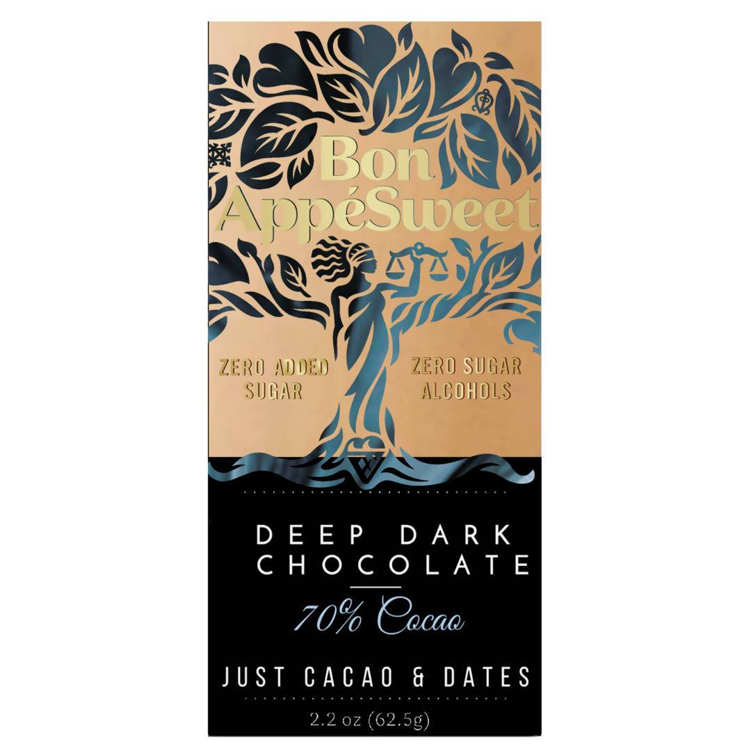 Bon AppeSweet Date-Sweetened Deep Dark Chocolate Bars - 12 x 2.2 oz by Farm2Me