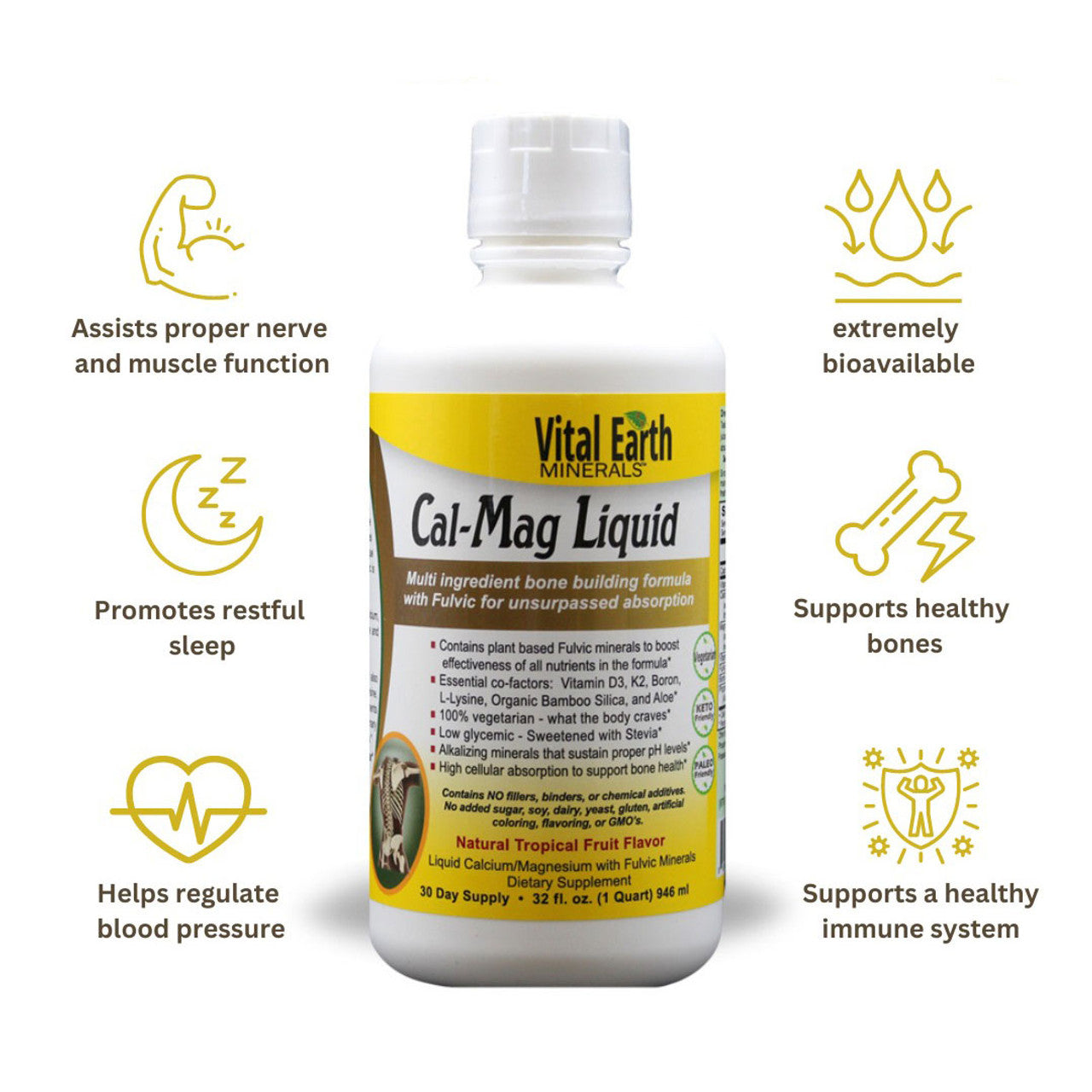 Cal-Mag Liquid Supplement, 32 Oz.