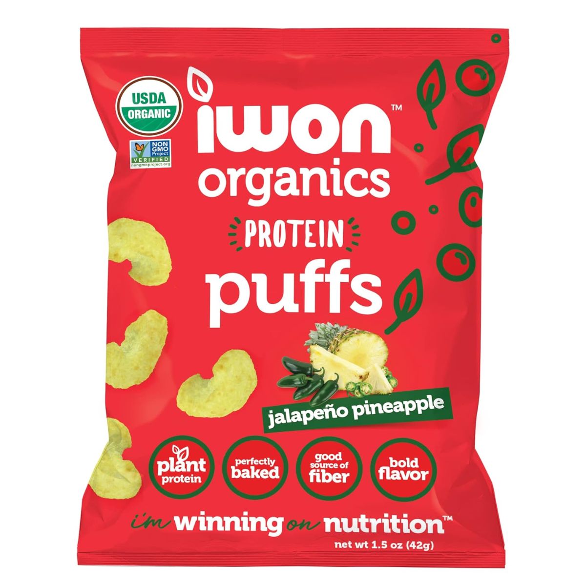 iwon Organics Protein Puffs Bag - 8 Bags by Farm2Me