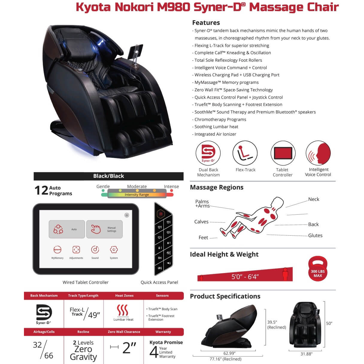 Certified Pre-Owned Kyota Nokori M980 Massage Chair by Best Body Massage Chair