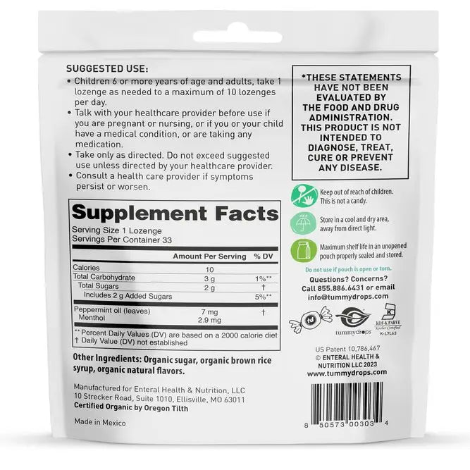 Natural Peppermint Tummydrops, 33 ct