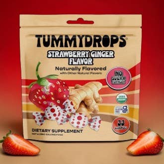 No Sugar Strawberry Ginger Tummydrops, 33 ct