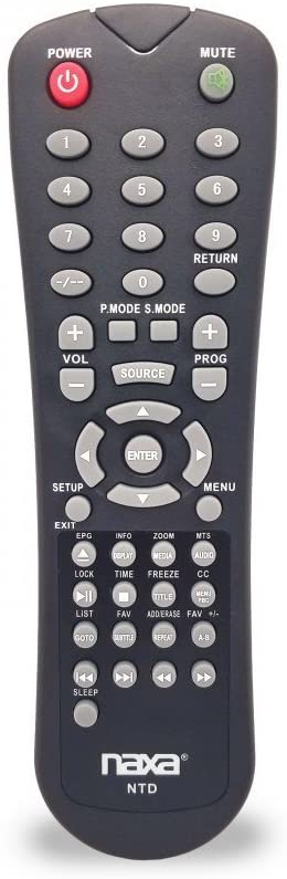 NAXA Original Replacement Remote Control for Naxa NT and NTD Model 12 Volt TVs and TV-DVD Combo Players by Jupiter Gear Home
